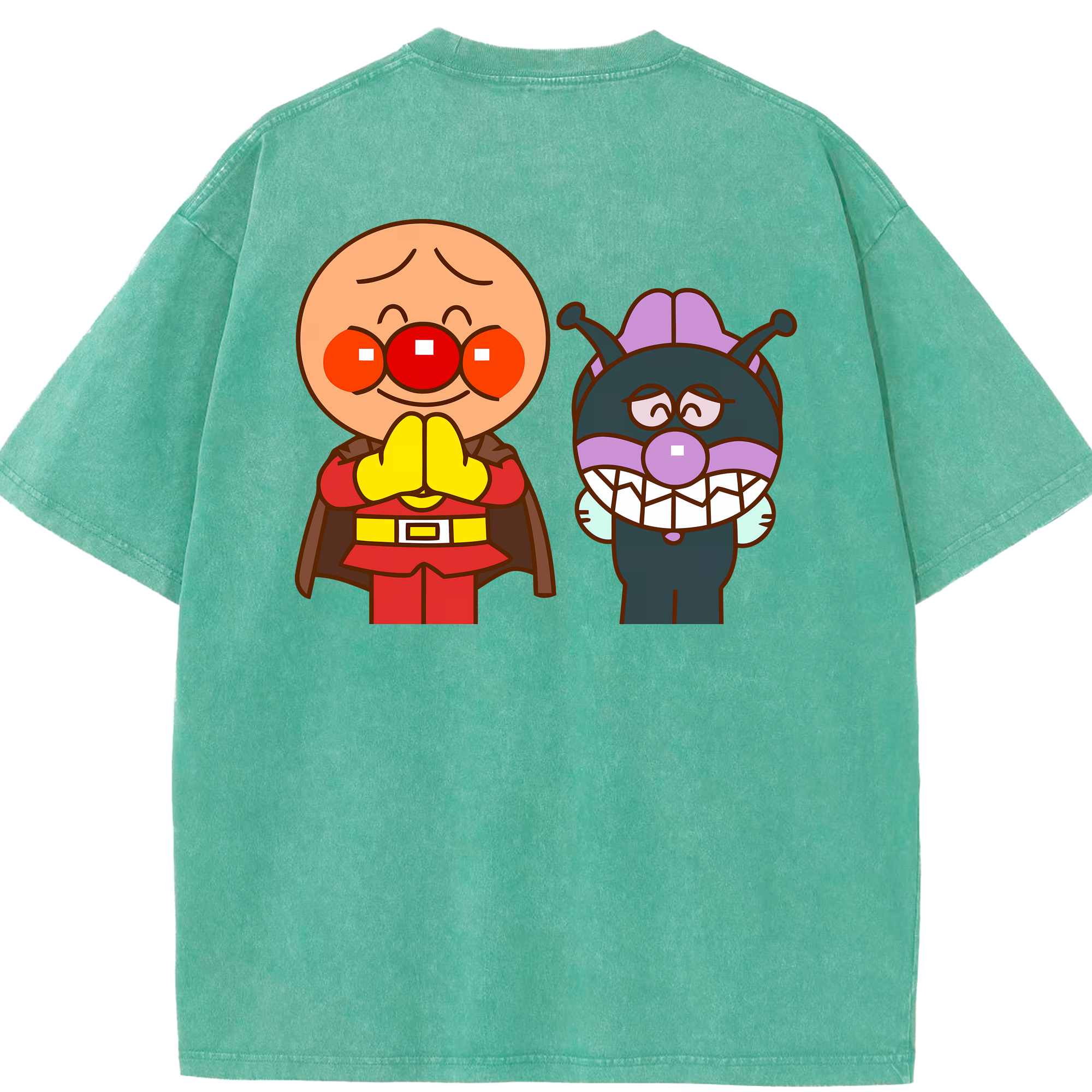 （画像用） アンパンマン Anpanman 綿100% ヴィンテージ風 半袖Tシャツ（背面プリント）